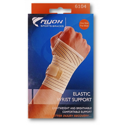 FLYON SPORTS BRACES ELASTIC WRIST SUPPORT 6104 ONE SIZE FITS MOST